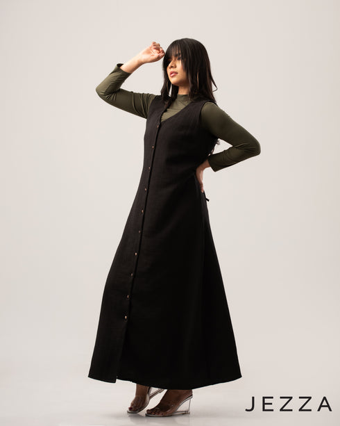 Polyester Sleeveless Dress & Ribbed Spandex Top Set 60271/63651